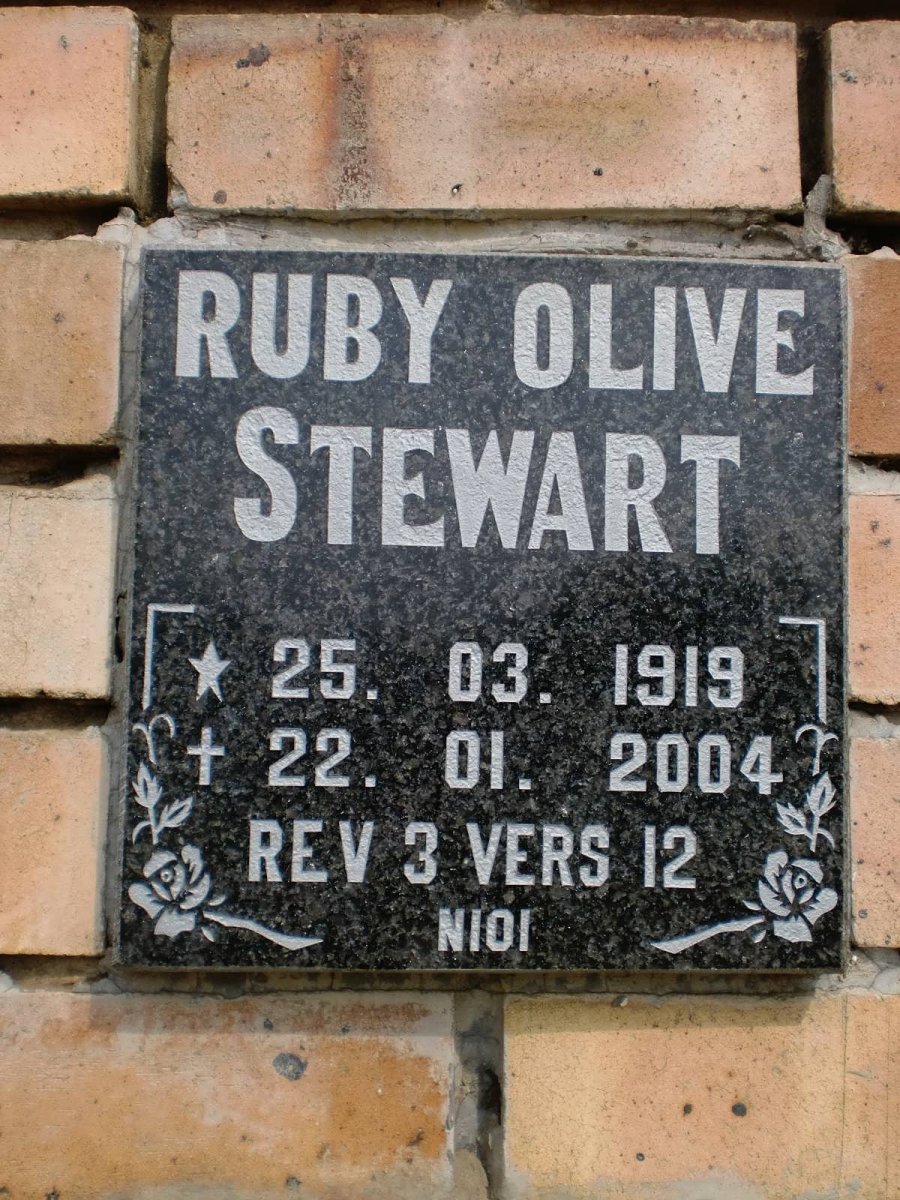STEWART Ruby Olive 1919-2004