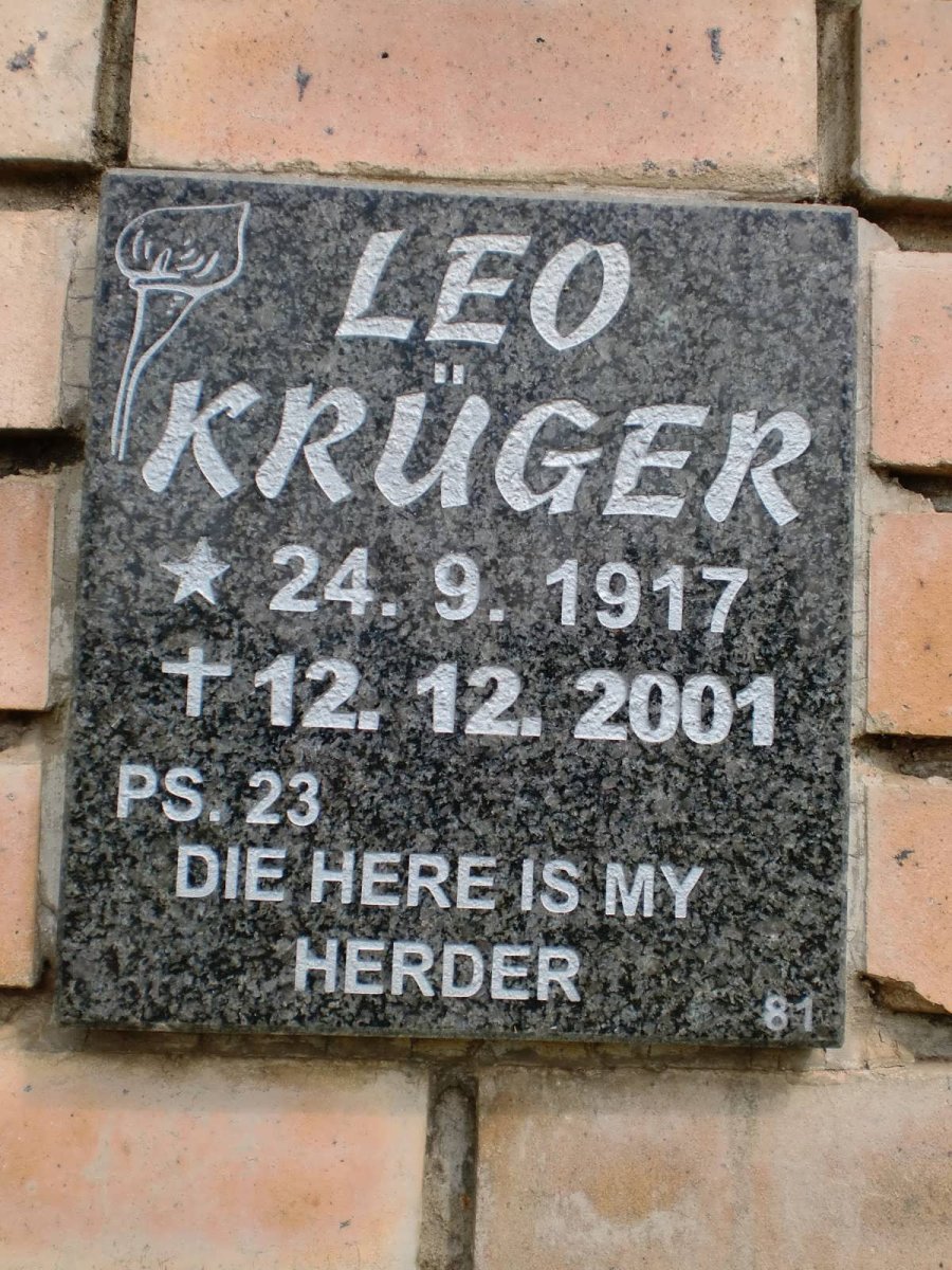 KRUGER Leo 1917-2001