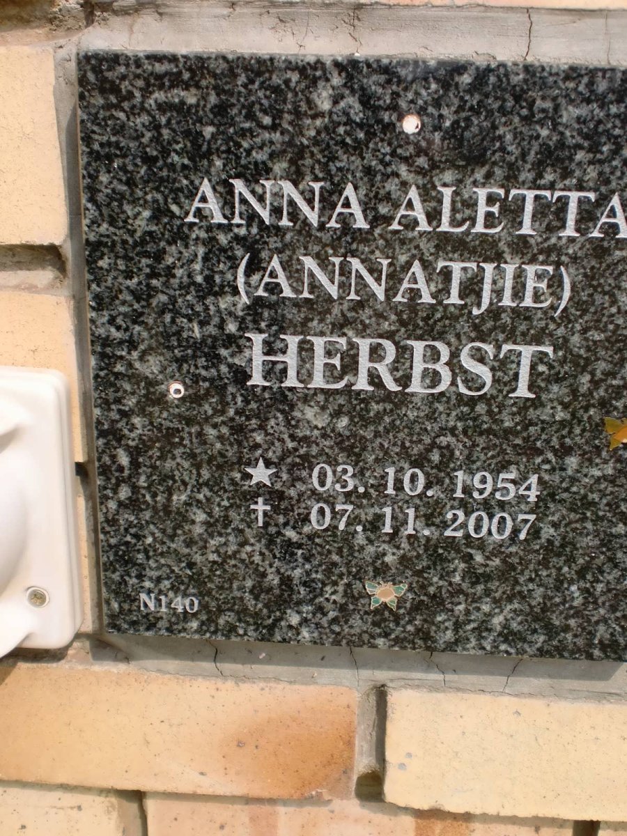 HERBST Anna Aletts 1954-2007