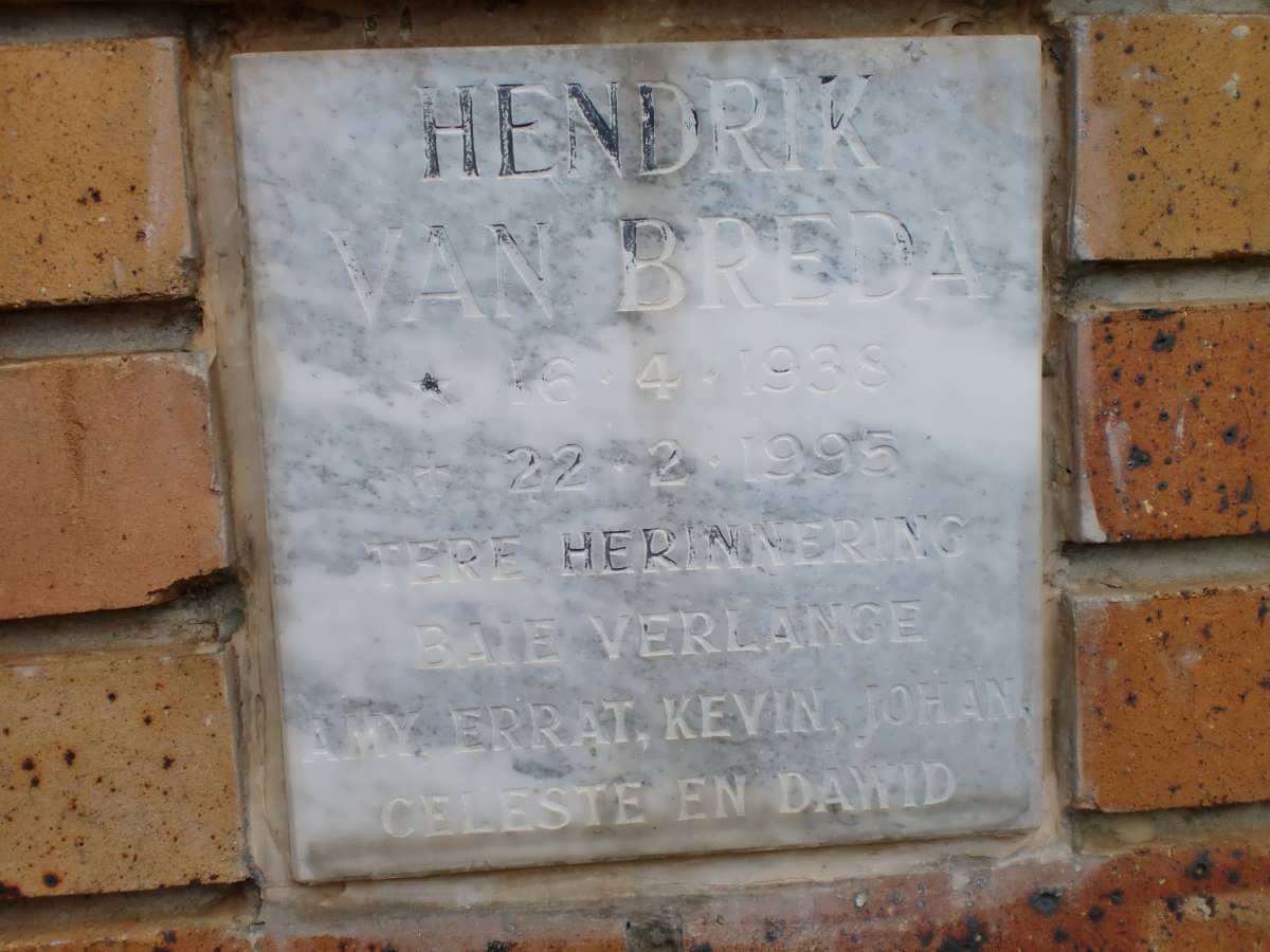 BREDA Hendrik, van 1938-1995