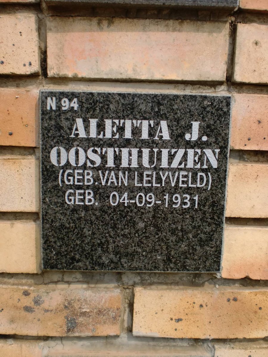 OOSTHUIZEN Aletta J. 1931-