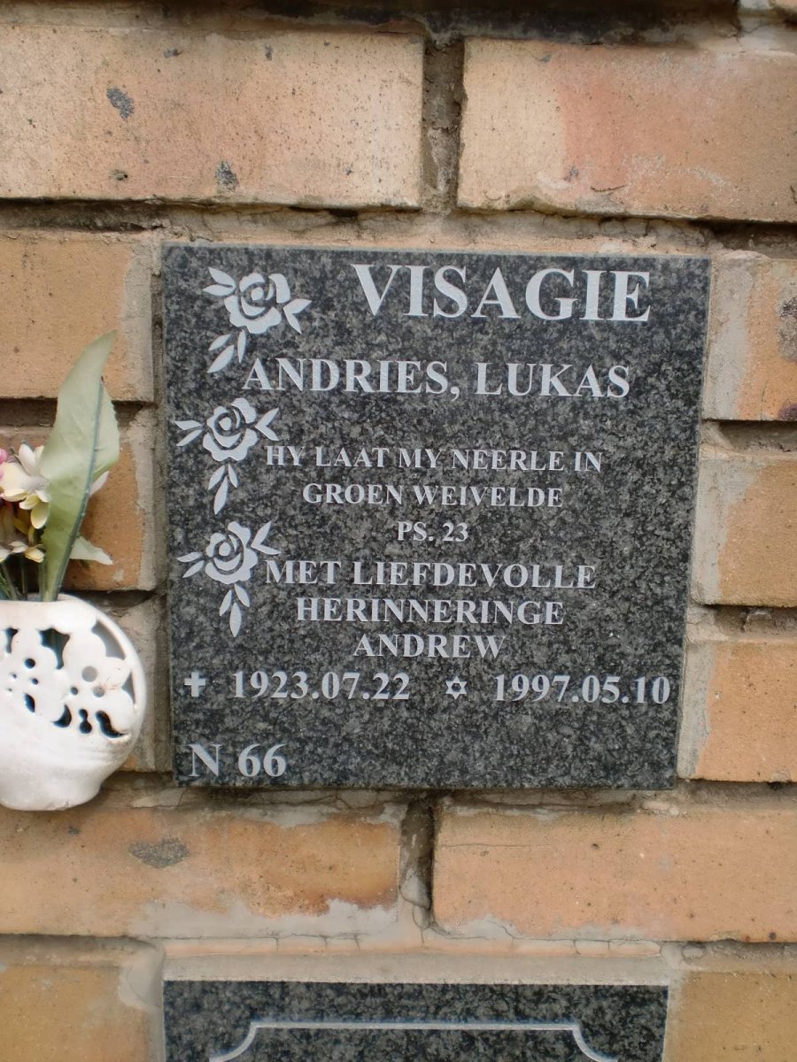 VISAGIE Andries Lukas 1923-1997