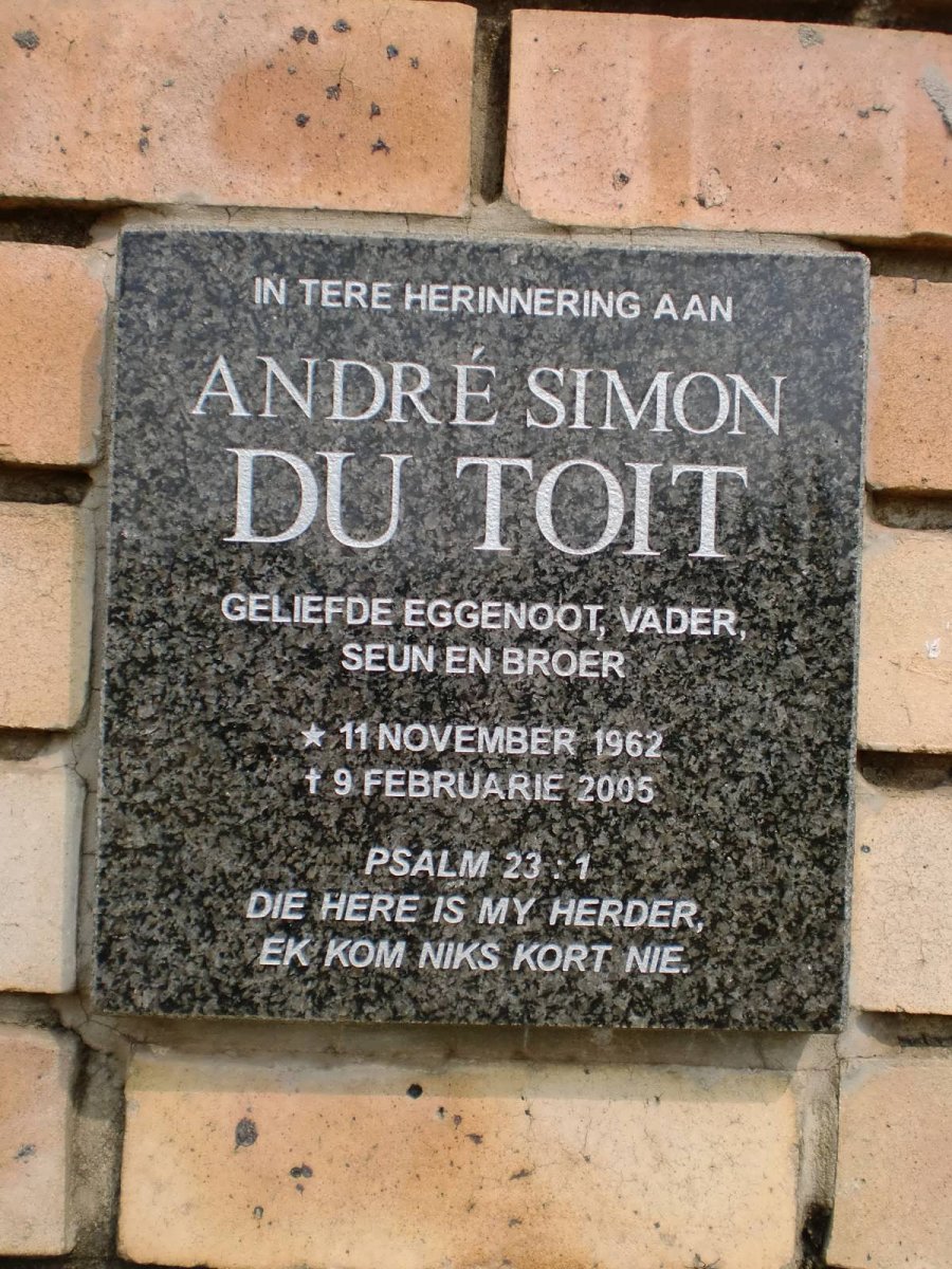 TOIT Andre Simon, du 1962-2005