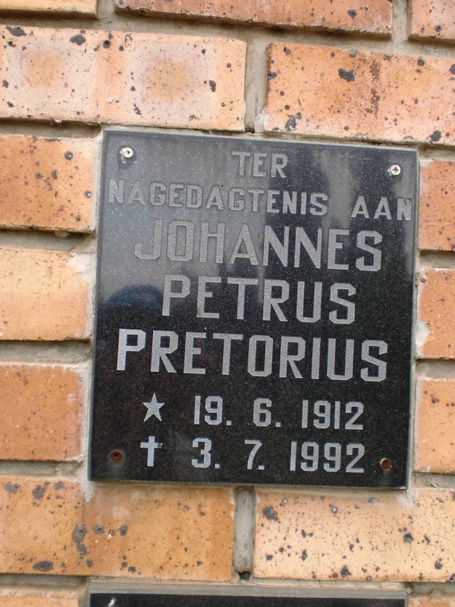 PRETORIUS Johannes Petrus 1912-1992