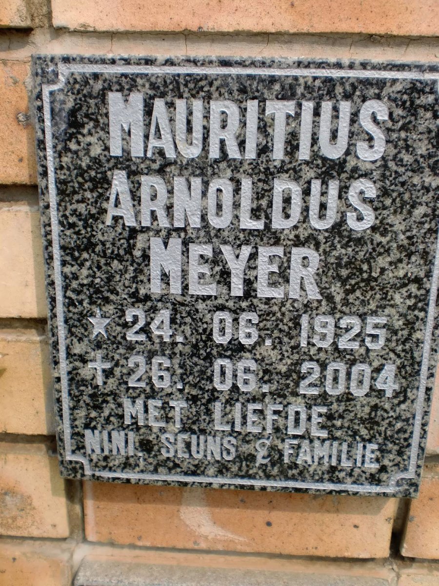 MEYER Maritius Arnoldus 1925-2004
