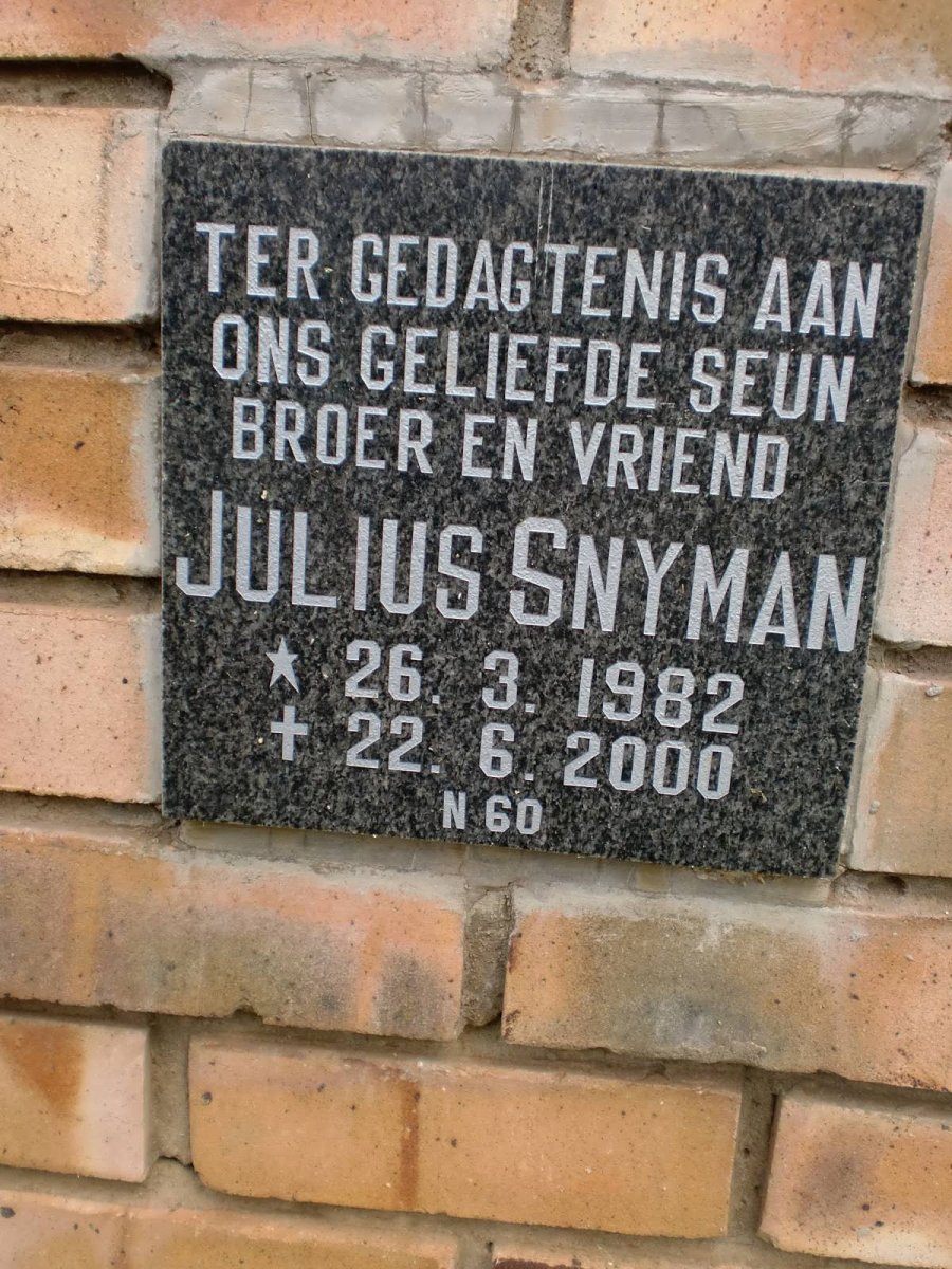 SNYMAN Julius 1982-2000