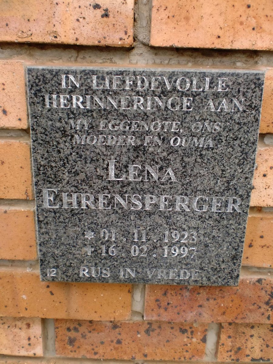 EHRENSPERGER Lena 1923-1997