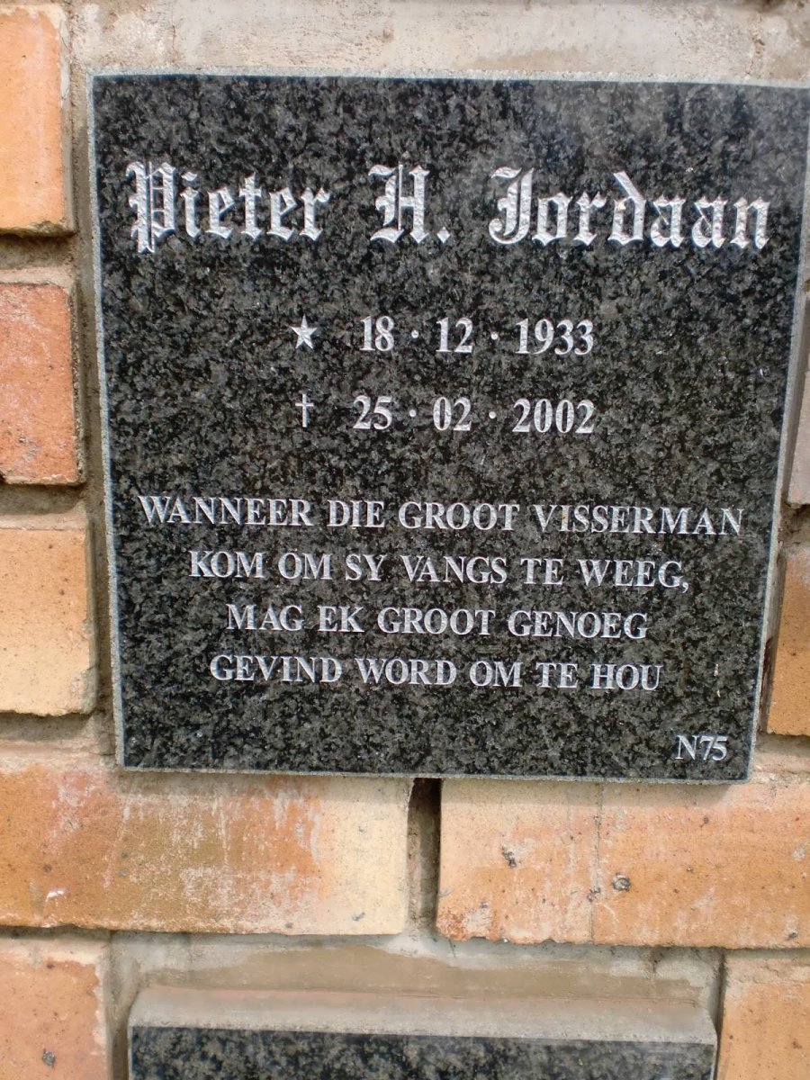 JORDAAN Pieter H. 1933-2002