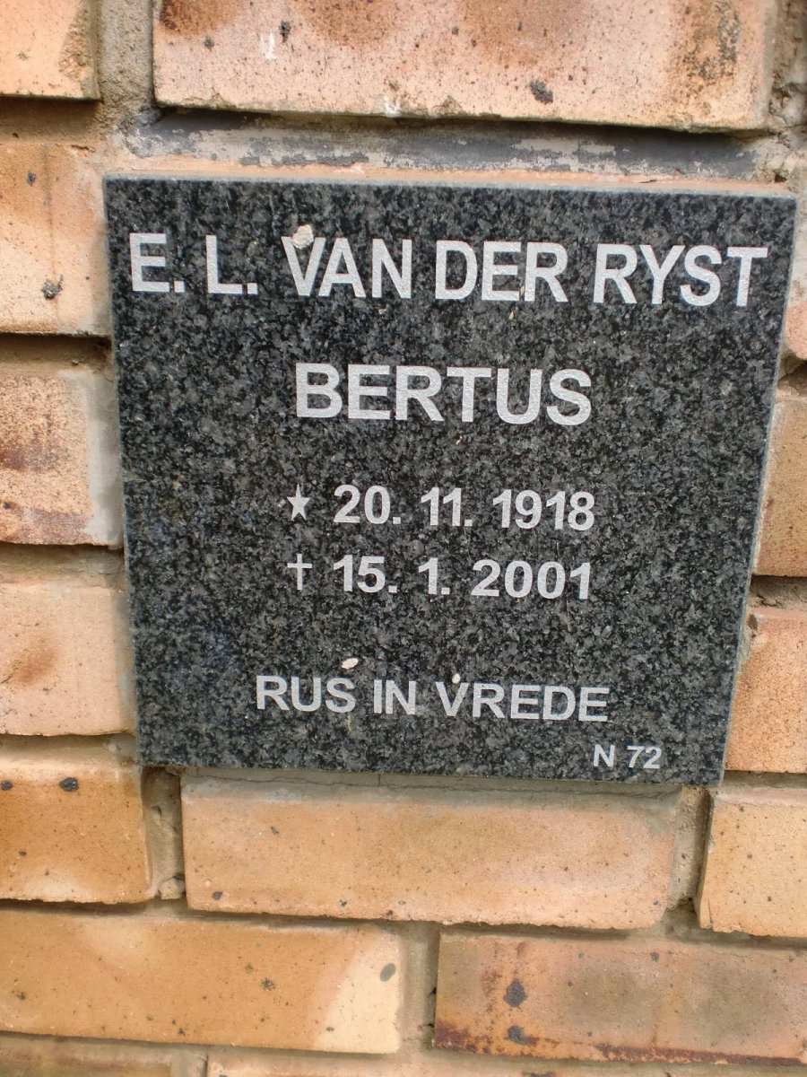RYST E.L., van der 1918-2001