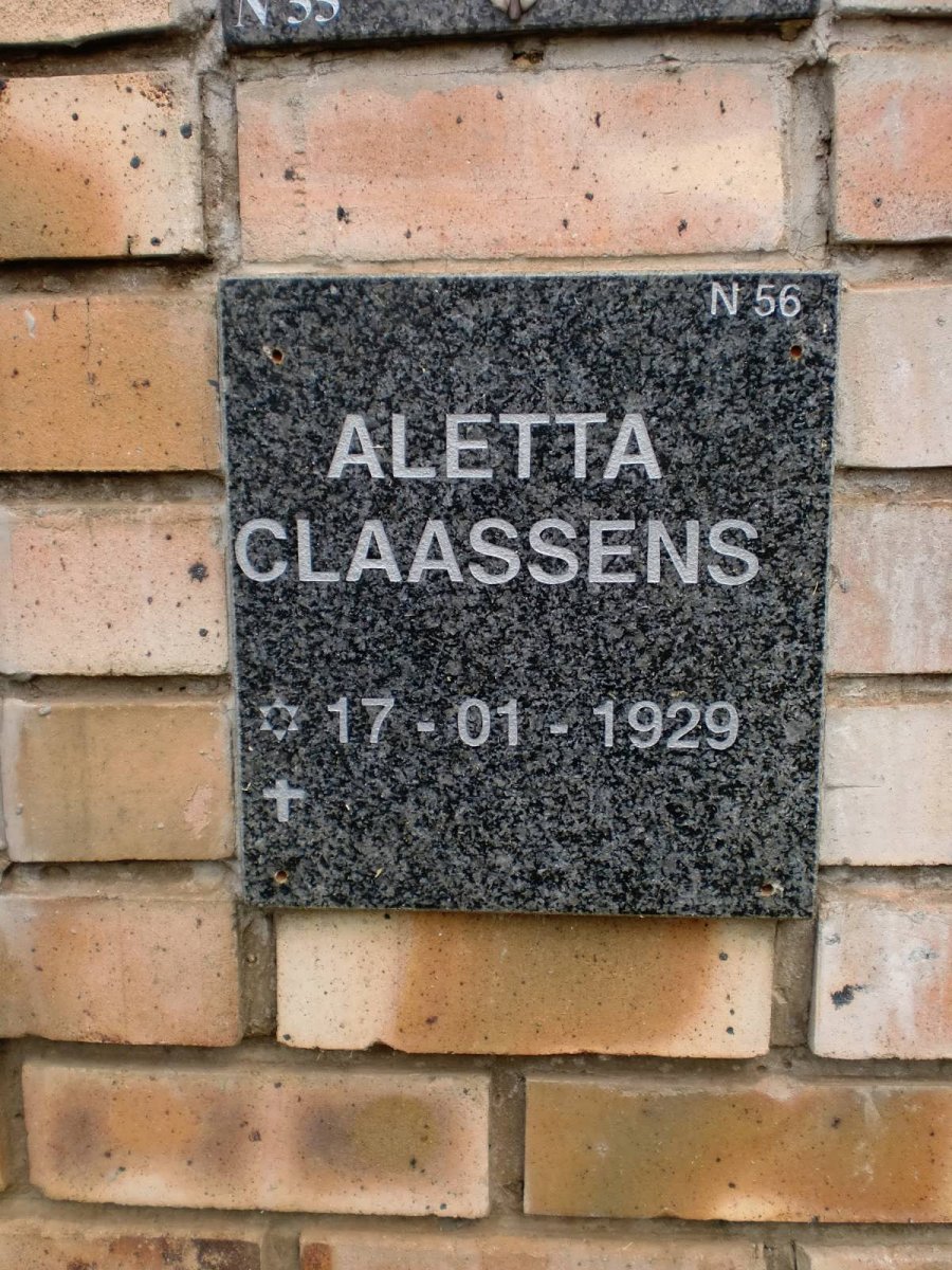 CLAASSENS Aletta 1929-