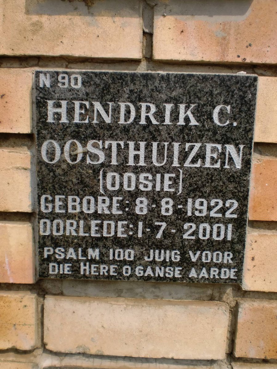 OOSTHUIZEN Hendrik C. 1922-2001