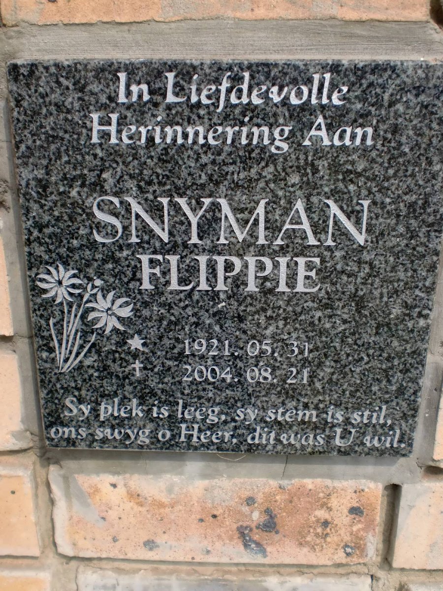 SNYMAN Flippie 1921-2004