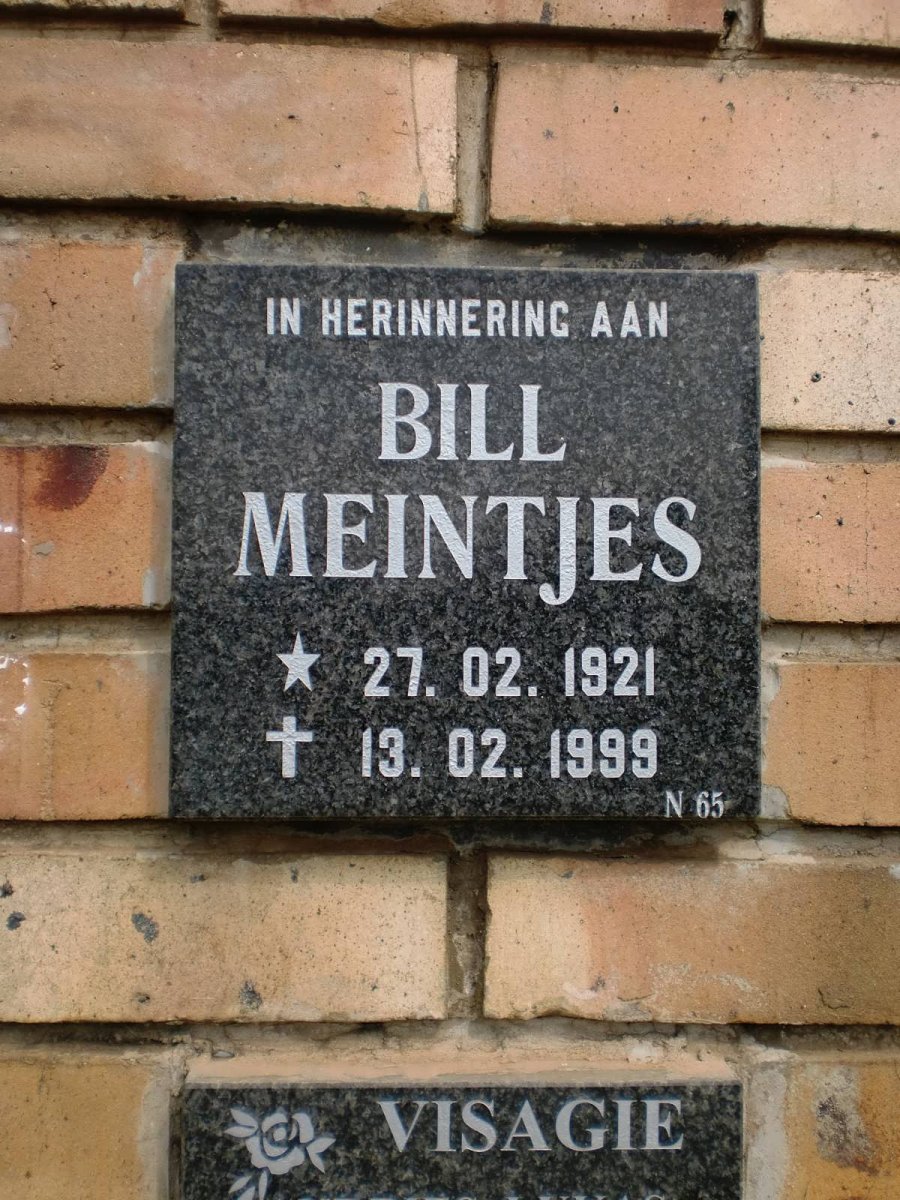 MEINTJES Bill 1921-1999
