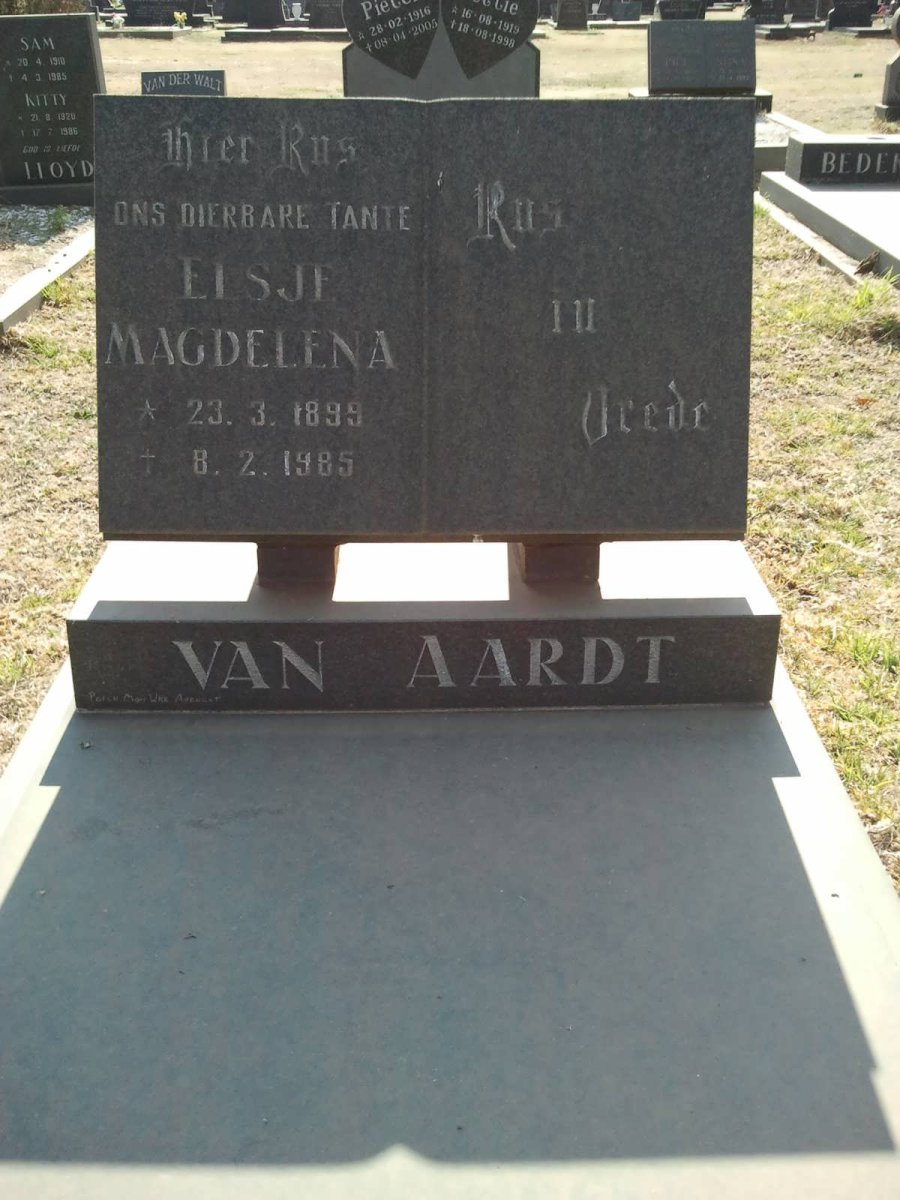 AARDT Elsje Magdalena, van 1899-1985