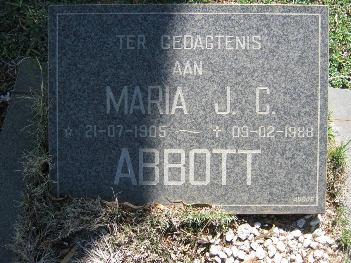 ABBOTT Maria J.C. 1905-1988
