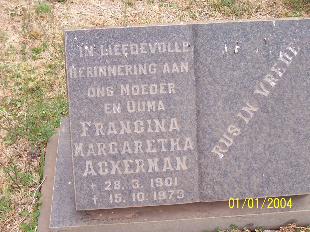ACKERMAN Francina Margaretha 1901-1973