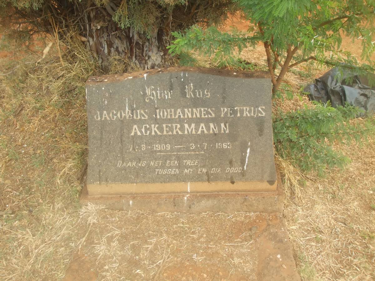 ACKERMANN Jacobus Johannes Petrus 1909-1963