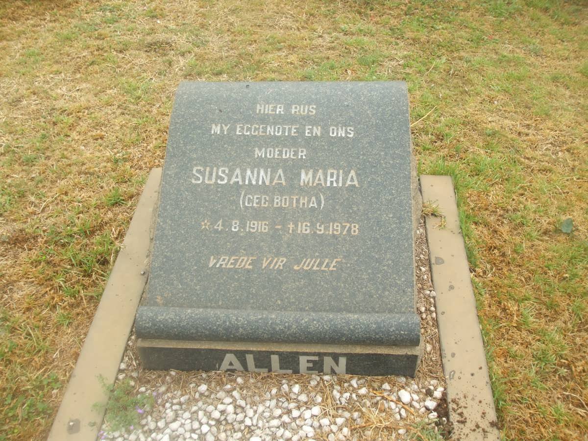 ALLEN Susanna Maria nee BOTHA 1916-1978