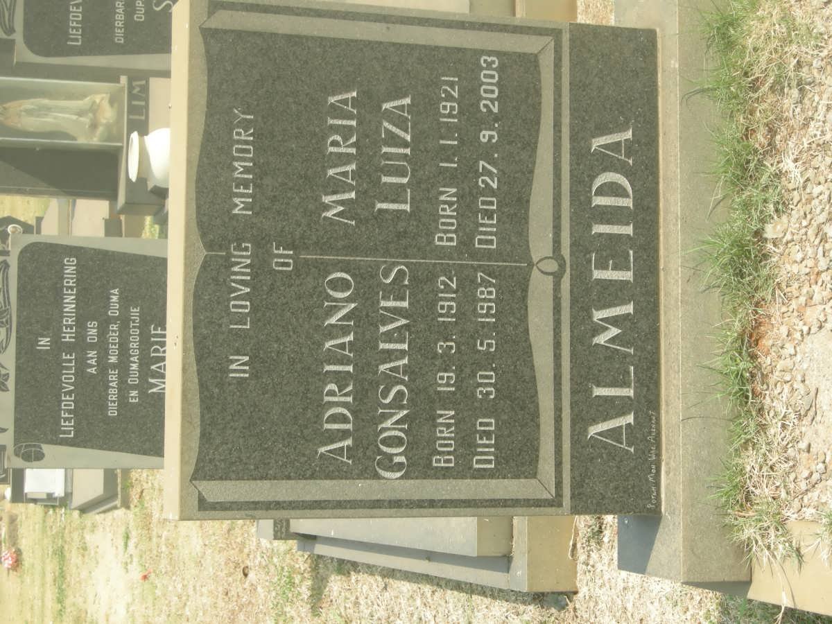 ALMEIDA Adriano Gonsalves 1912-1987 &amp; Maria Luiza 1921-2003