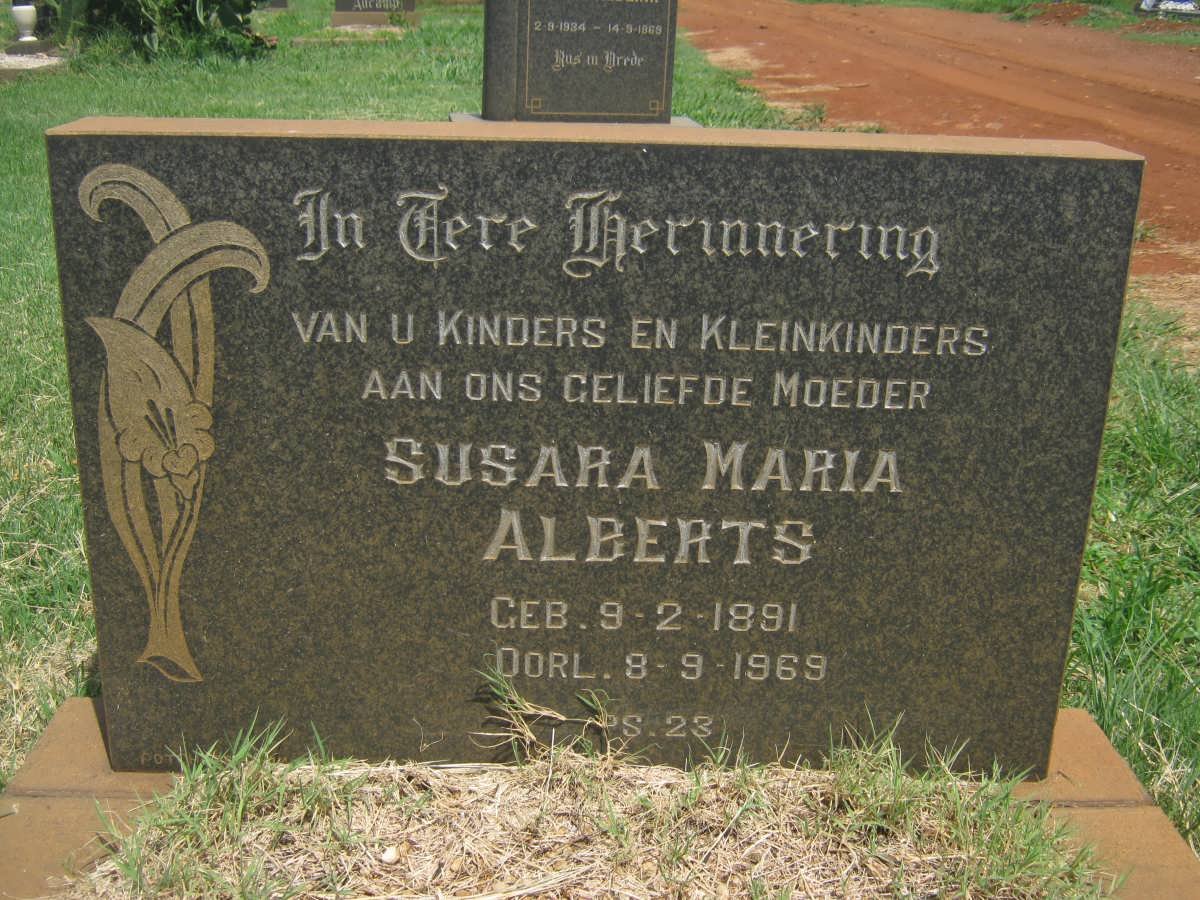 ALBERTS Susara Maria 1891-1969