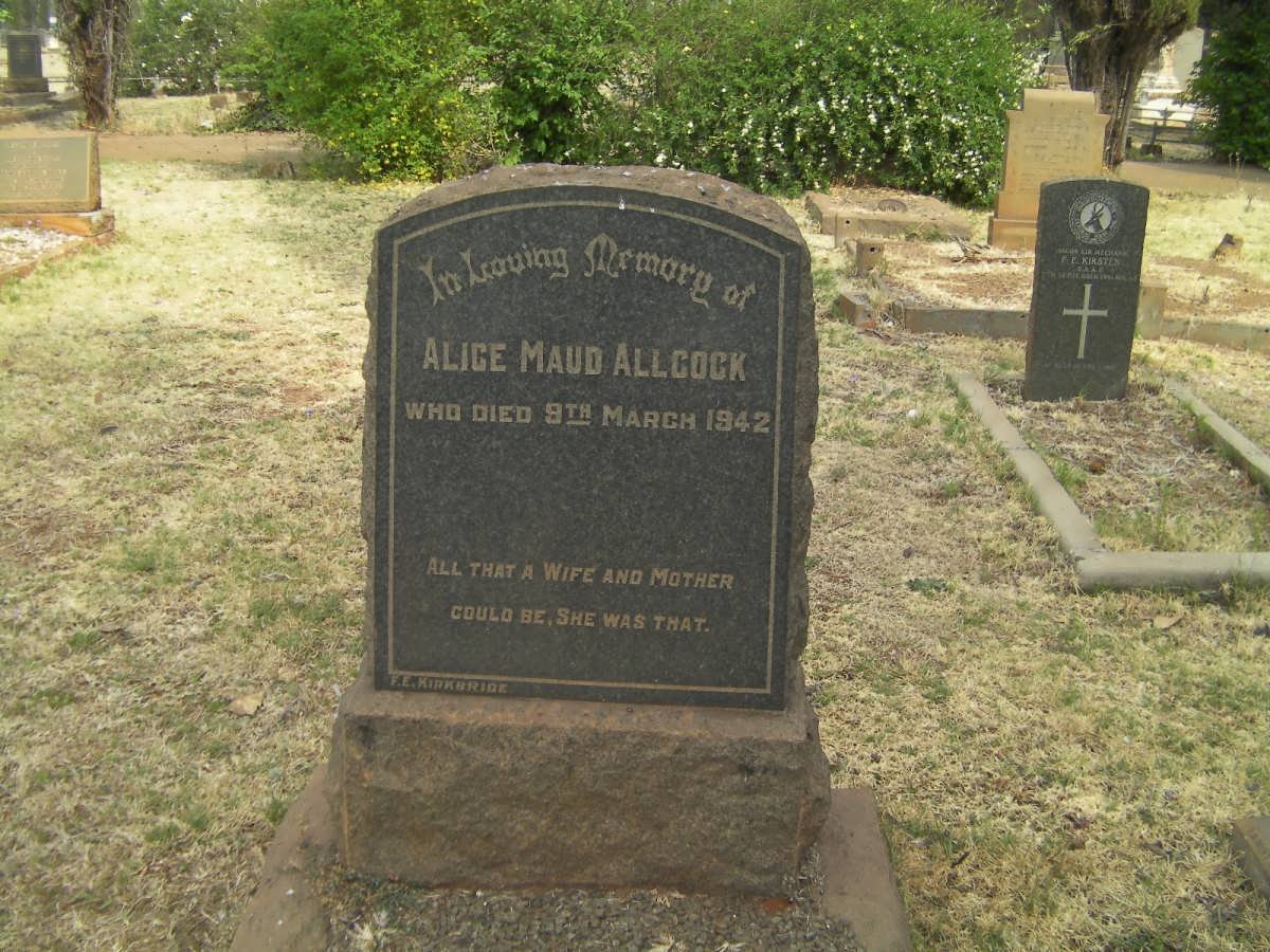 ALLCOCK Alice Maud -1942