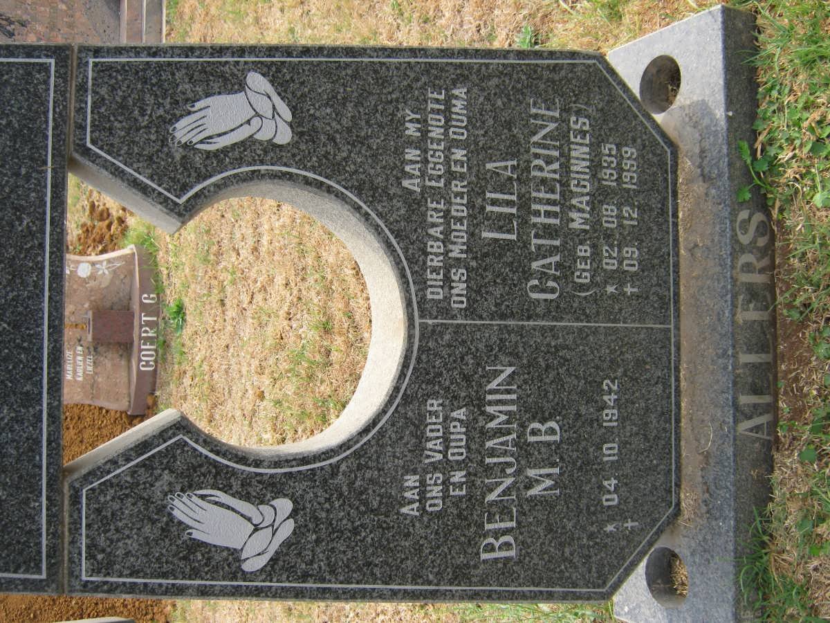 ALLERS Benjamin M.B. 1942- &amp; Lila Catherine MACINNES 1935-1999