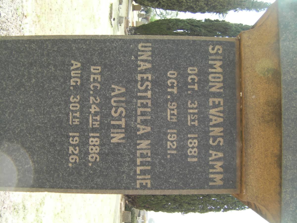 AMM Simon Evans 1881-1921 &amp; Una Estella Nellie AUSTIN 1886-1926