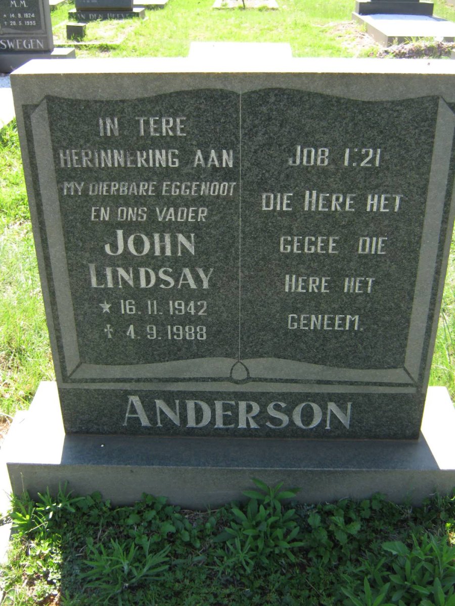 ANDERSON John Lindsay 1942-1988