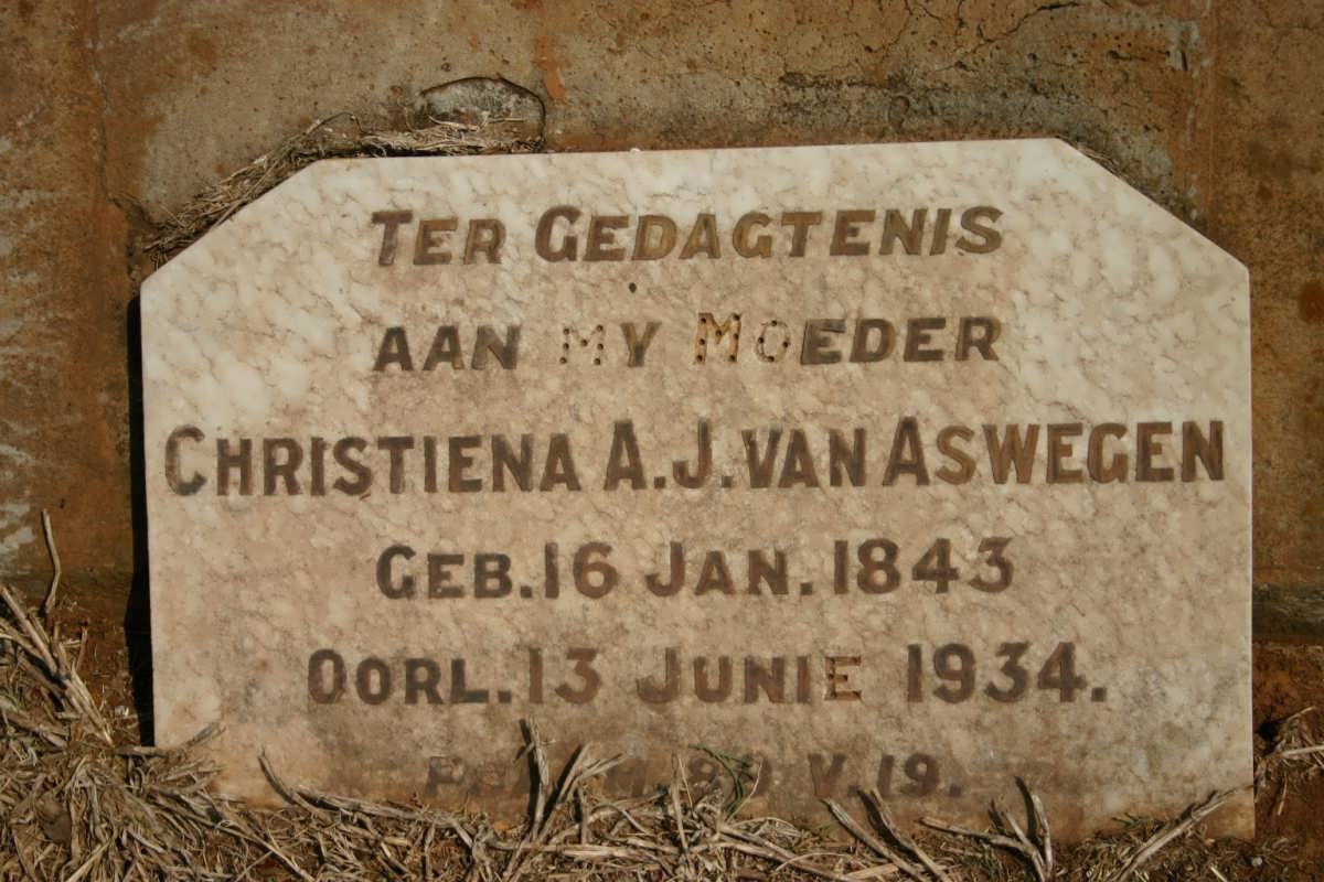 ASWEGEN Christiena A.J., van 1843-1934