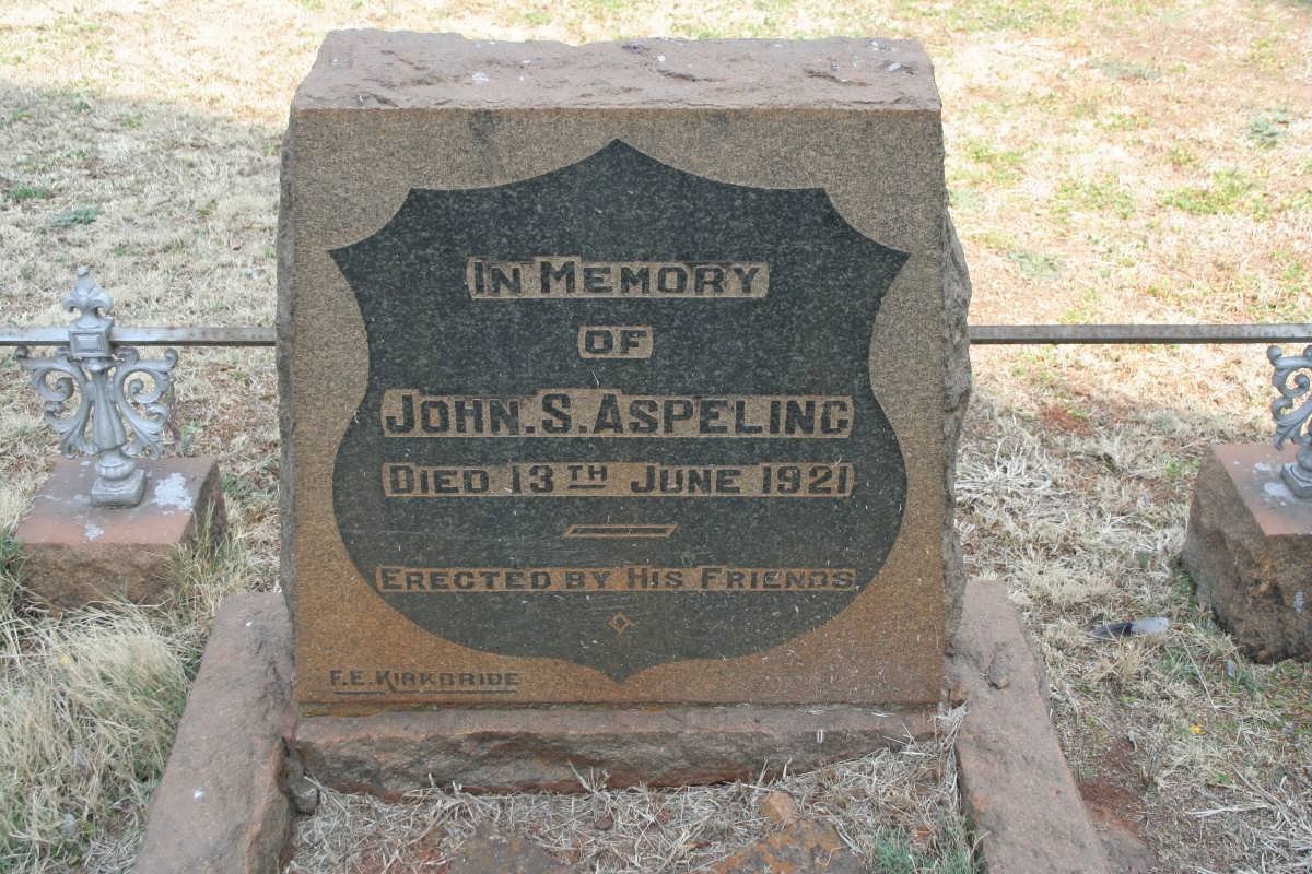 ASPELING John S. -1921