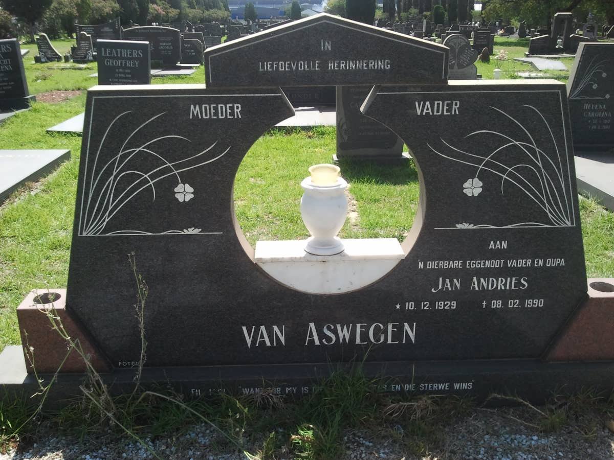 ASWEGEN Jan Andries, van 1929-1990
