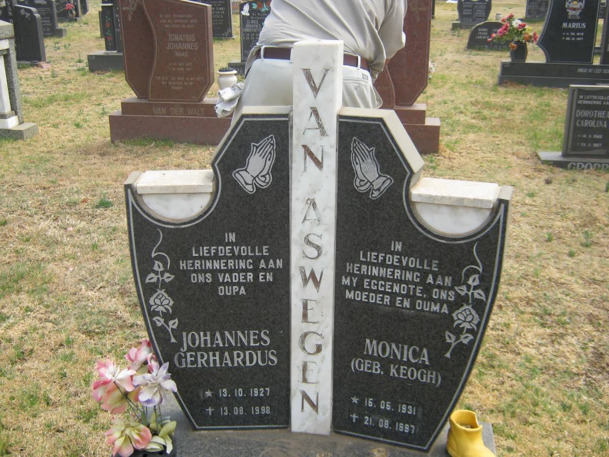 ASWEGEN Johannes Gerhardus, van 1927-1998 &amp; Monica KEOGH 1931-1997