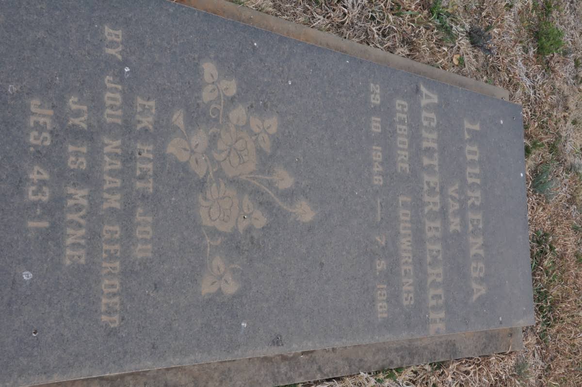 ACHTERBERGH Lourensa, van nee LOUWRENS 1946-1981