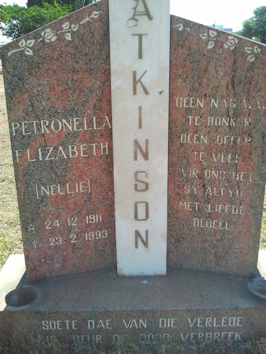 ATKINSON Petronella Elizabeth 1911-1993