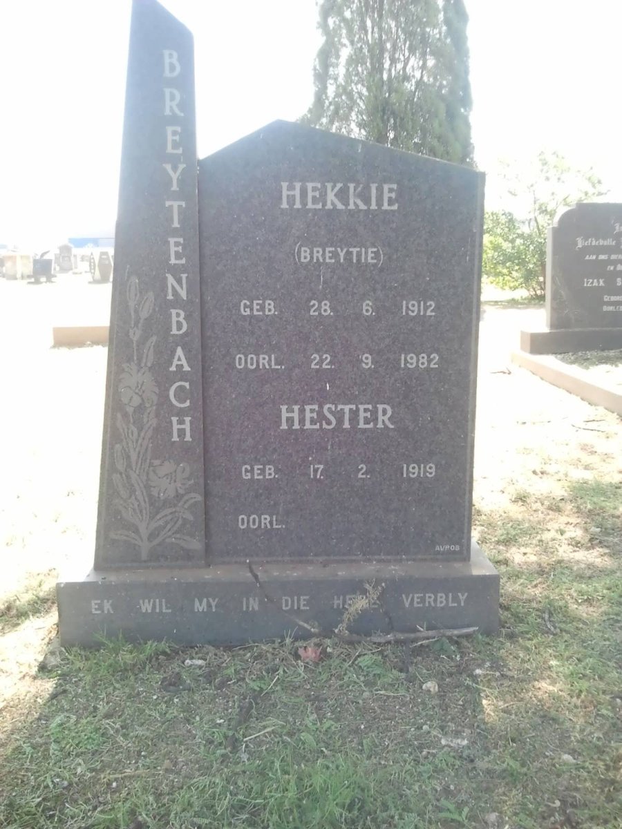 BREYTENBACH Hekkie 1912-1982 &amp; Hester 1919-