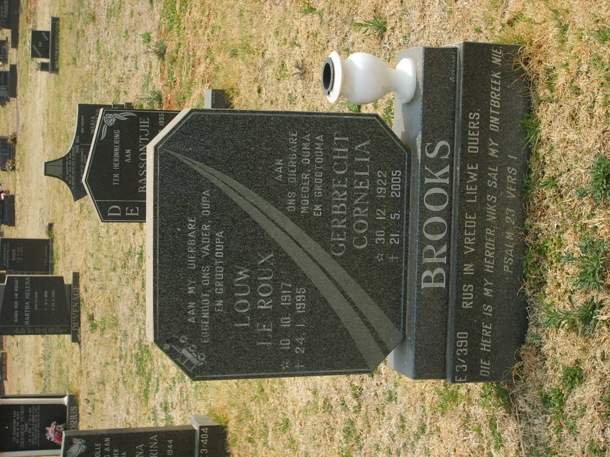 BROOKS Louw Le Roux 1917-1995 &amp; Gerbrecht Cornelia 1922-2005