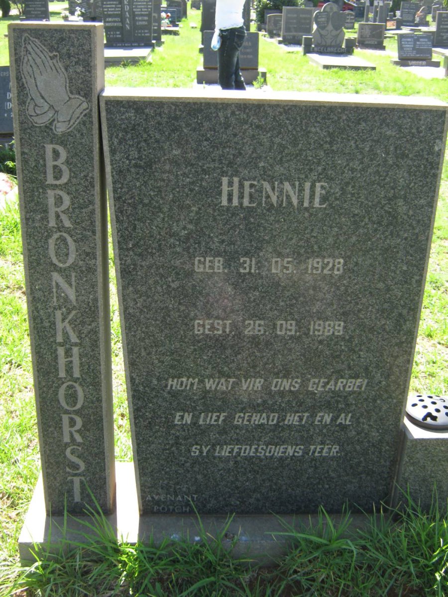 BRONKHORST Hennie 1928-1989