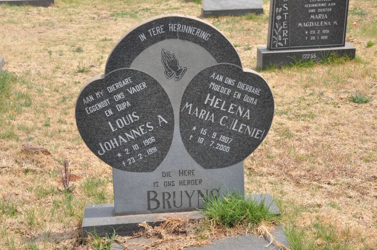 BRUYNS Louis Johannes A. 1906-1991 &amp; Helena Maria C. 1907-2000