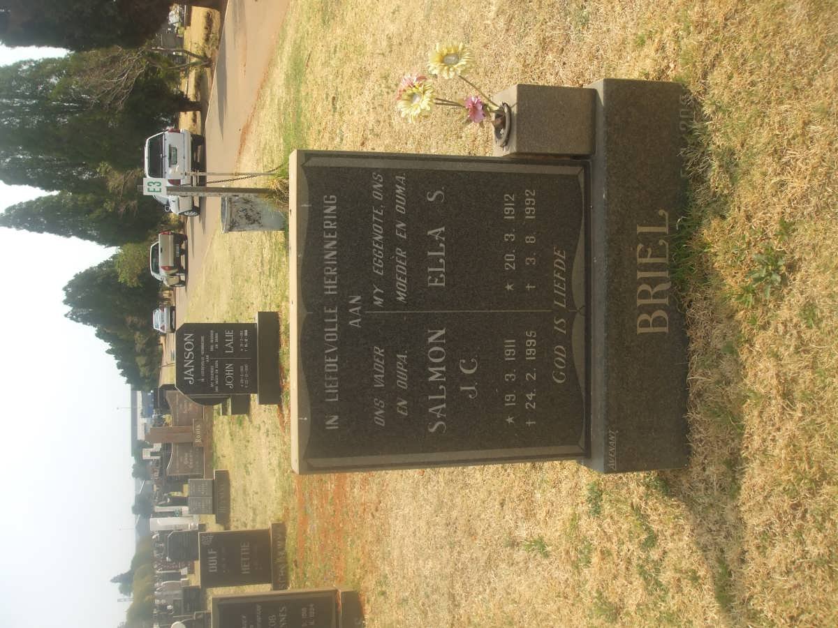BRIEL Salmon Johannes Cornelius 1911-1992 &amp; Ella Sophia 1912-1992