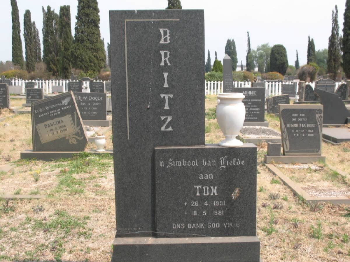 BRITZ Tom 1931-1981