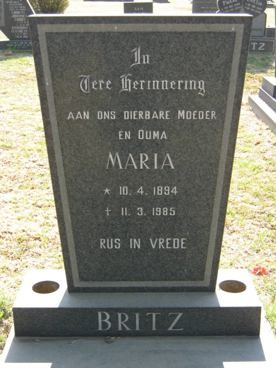 BRITZ Maria 1894-1985