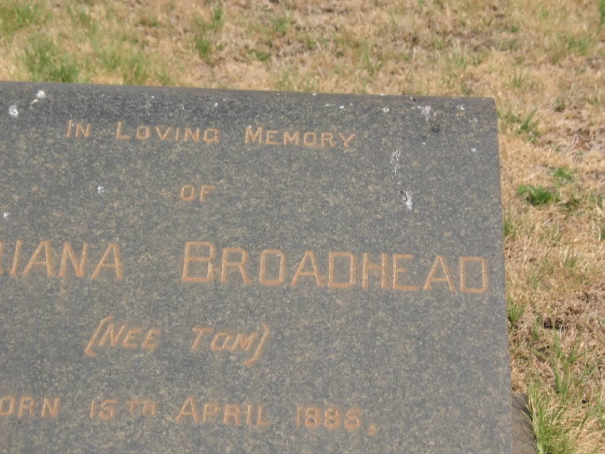 BROADHEAD Adiana nee TOM 1885-1958