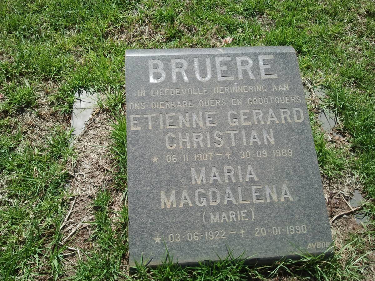 BRUERE Etienne Gerard Christian 1907-1989 &amp; Maria Magdalena 1922-1990