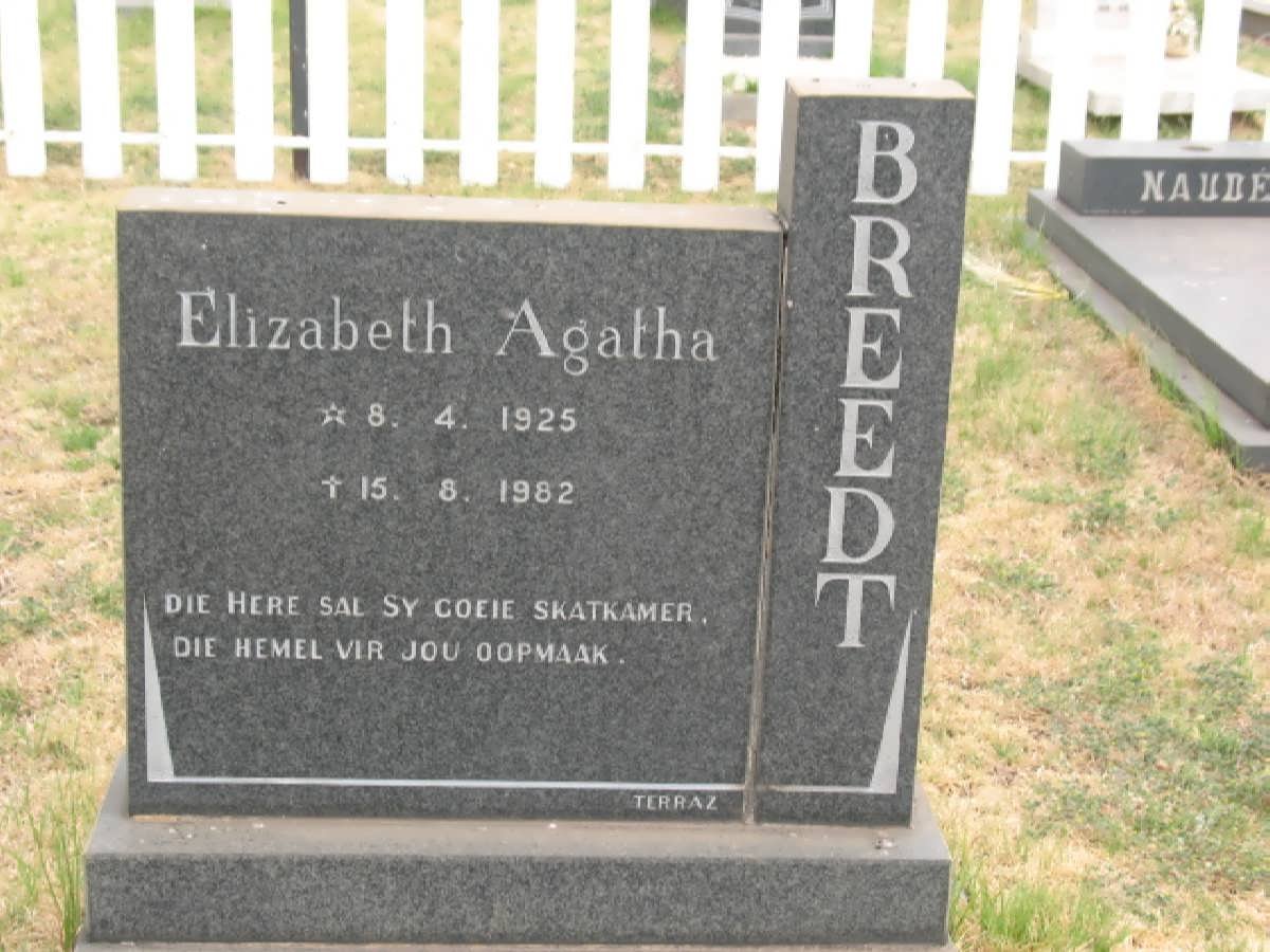 BREEDT Elizabeth Agatha 1925-1982