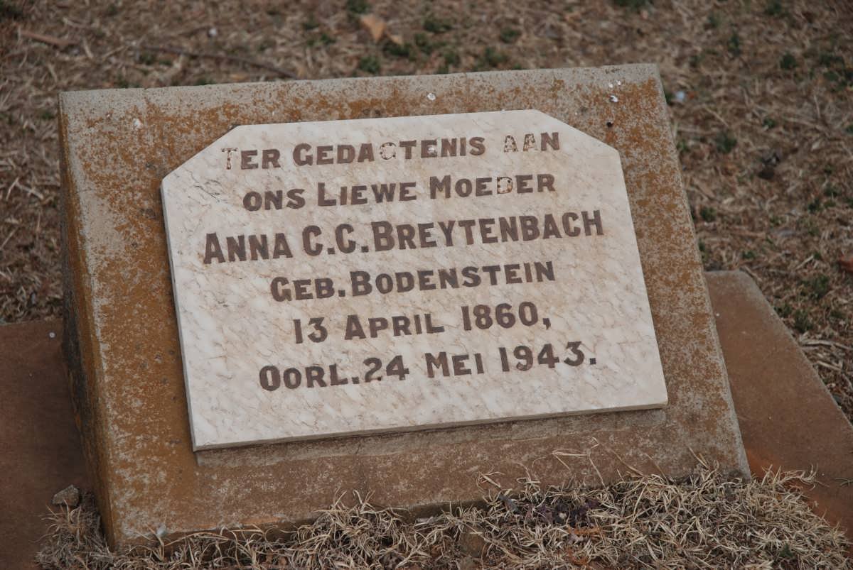 BREYTENBACH Anna C.C. nee BODENSTEIN 1860-1943