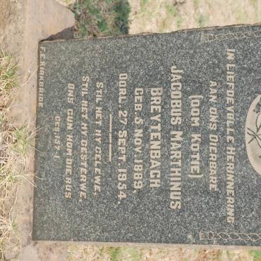 BREYTENBACH Jacobus Marthinus 1889-1954