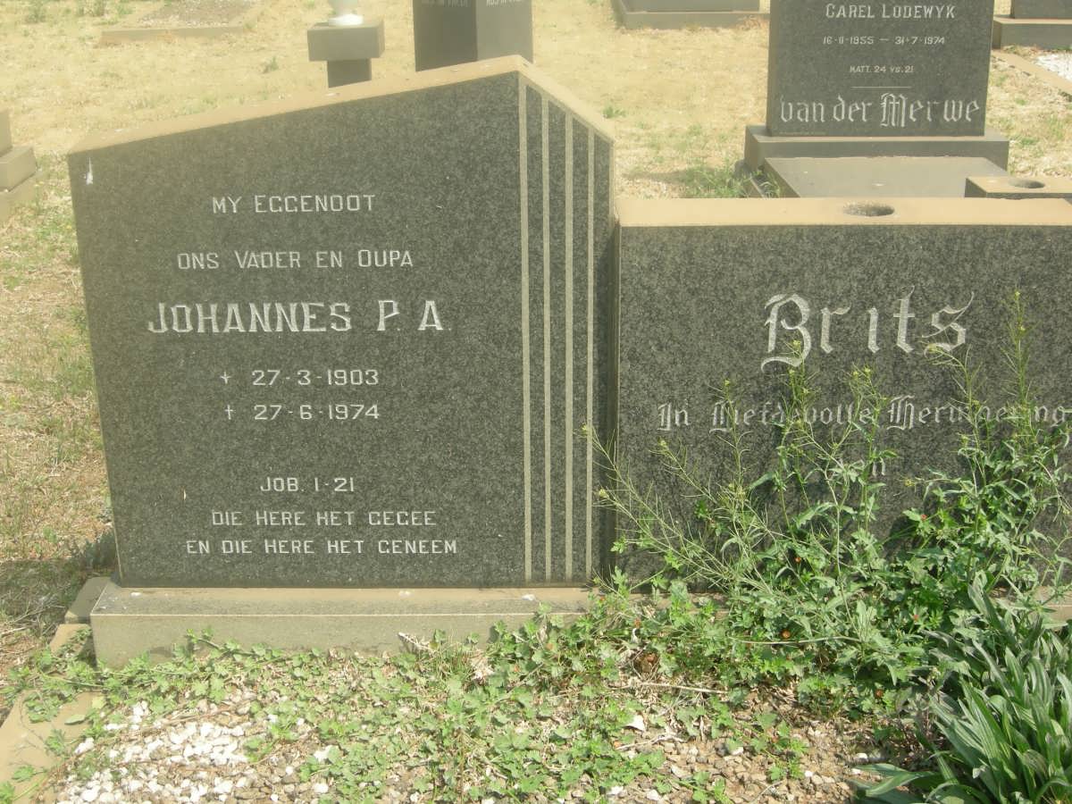 BRITS Johannes P.A. 1903-1974