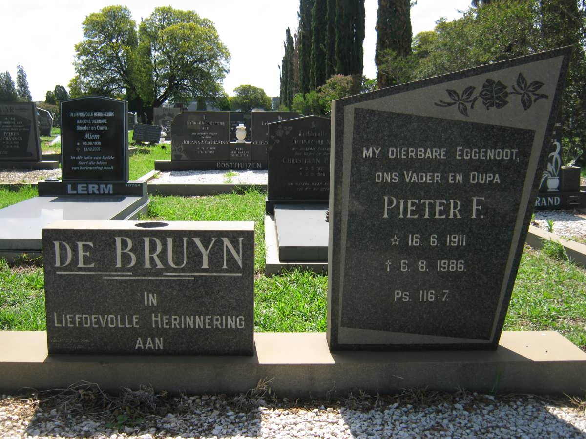 BRUYN Pieter F., de 1911-1986