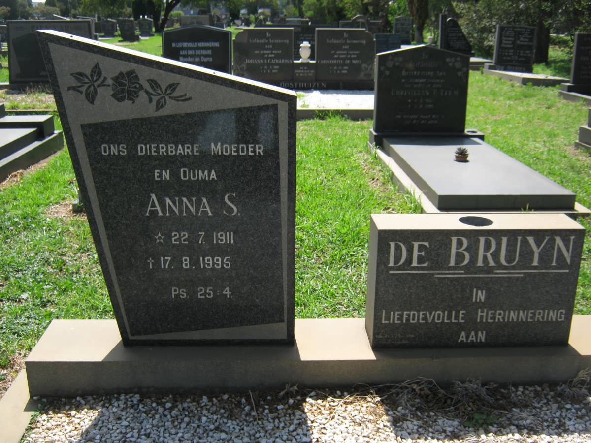 BRUYN Anna S., de 1911-1995