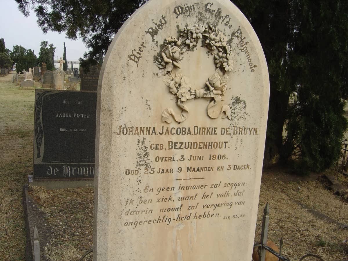 BRUYN Johanna Jacoba Dirkie, de nee BEZUIDENHOUT -1906